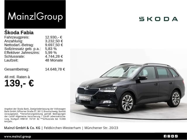 Skoda Fabia - Combi 1.0 TSI Clever PDC CarPlay Alu SHZ